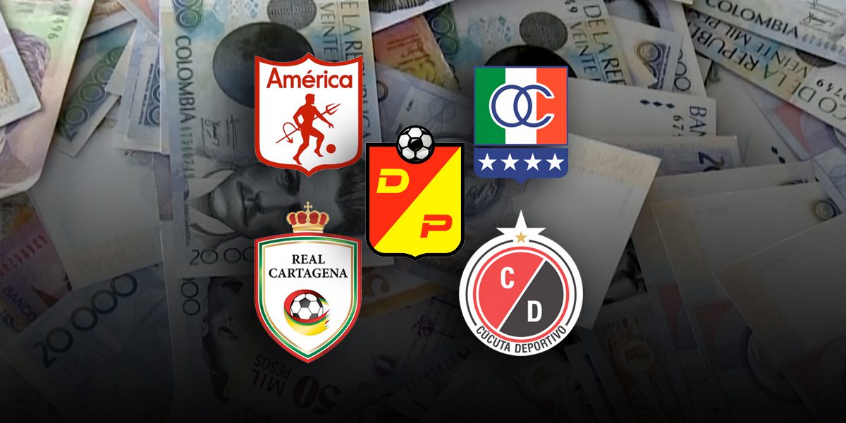 Millonarias pérdidas para cinco equipos del fútbol colombiano en insolvencia