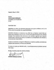 Tras renunciar a su candidatura, Viviane Morales acepta reunión con Iván Duque