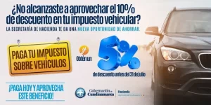 Descuento del 5% en impuesto vehicular 2025 en Cundinamarca