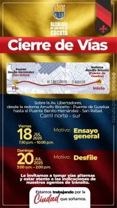 CIERRE VIAL POR EL DESFILE DEL DÍA DE LA INDEPENDENCIA
