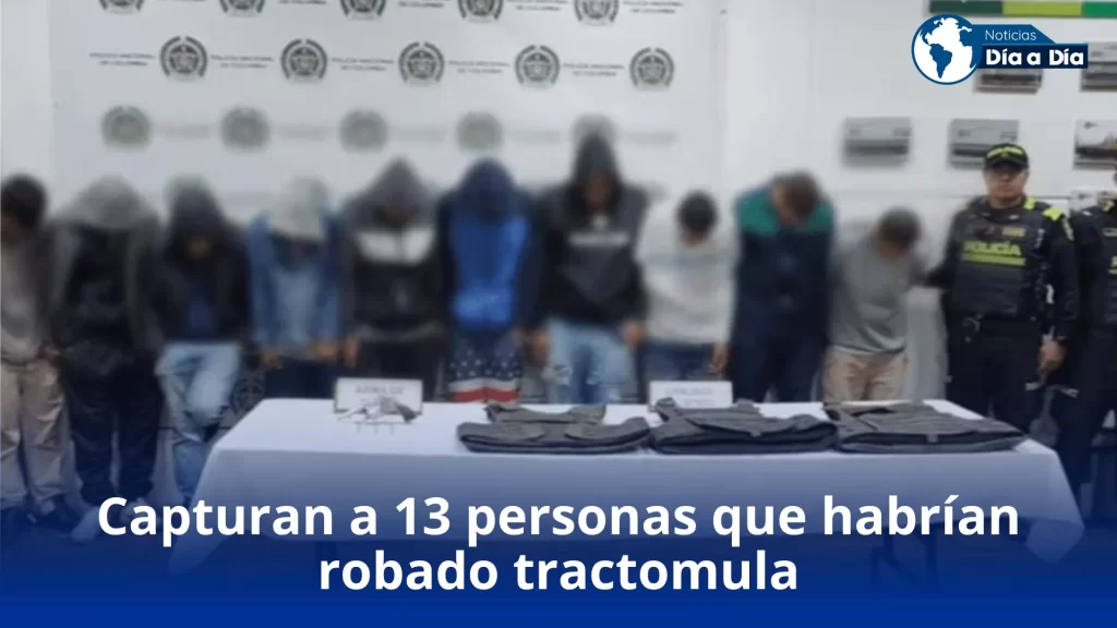 Captura de 13 personas que habrían robado tractomula con mercancía avaluada en 0 millones