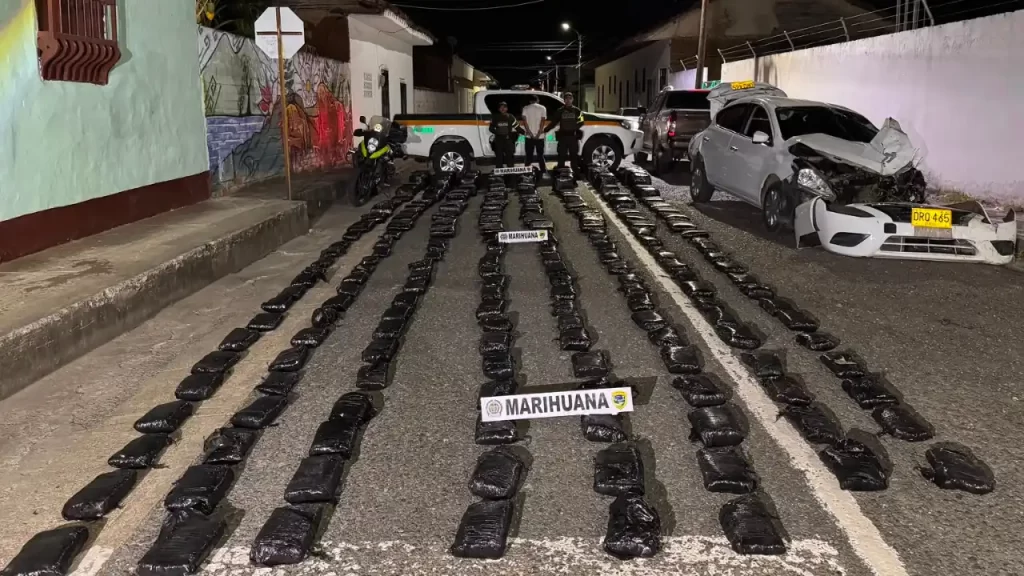 Policía incauta 581 kilos de marihuana en Valle del Cauca
